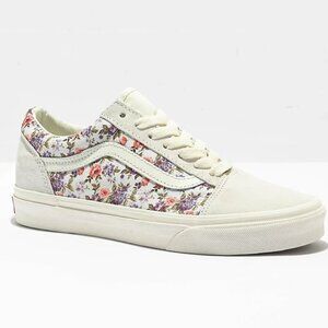 Vans Old Skool Vintage White Pastel Floral Skate Sneakers 8.5